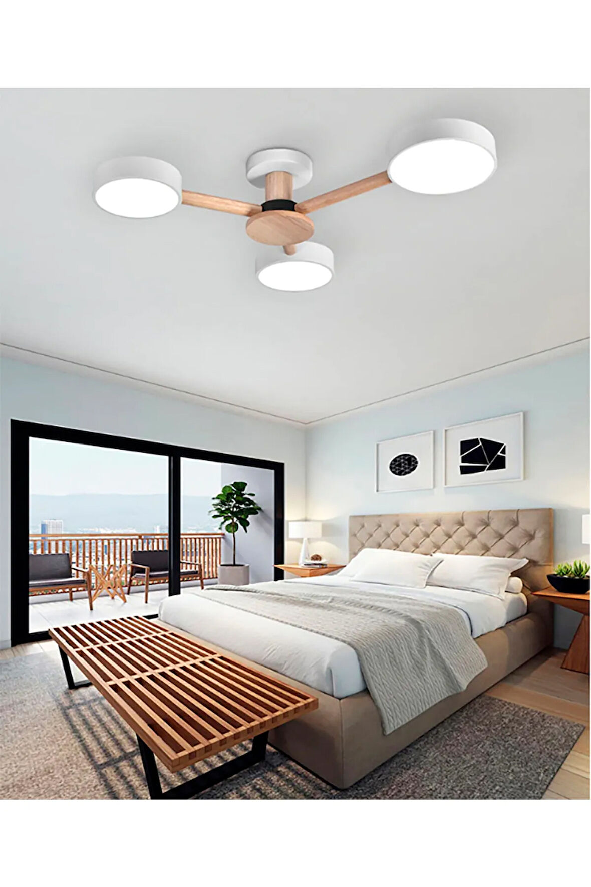 Conza Ahşap Led Avize