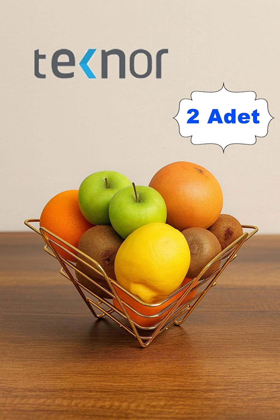 2'li Üçgen Sepet, Meyve Sepeti, Ekmek Sepeti, Modern Tel Sepet