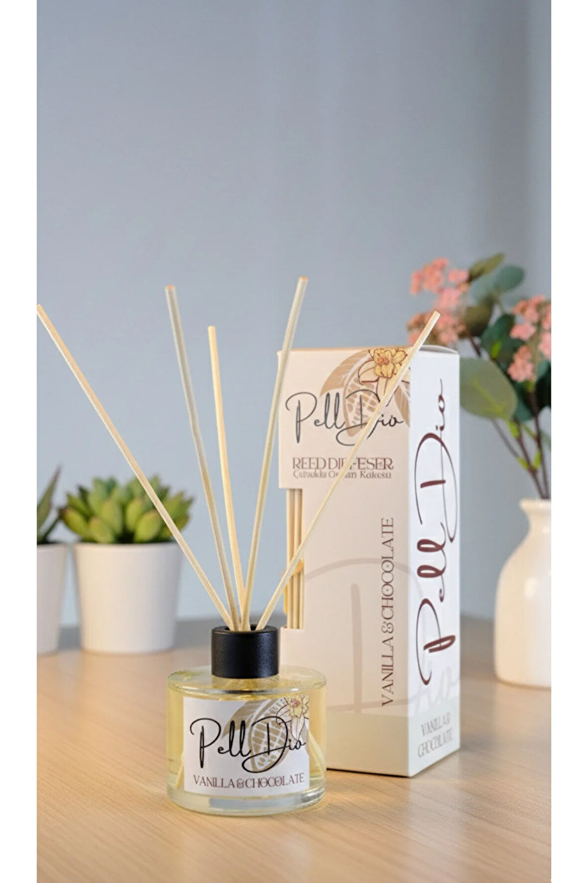 Vanilya Ve Çikolata Bambu Çubuklu Ortam Ev Oda Salon Koku Kokusu Ve Oda Parfümü 120 ml