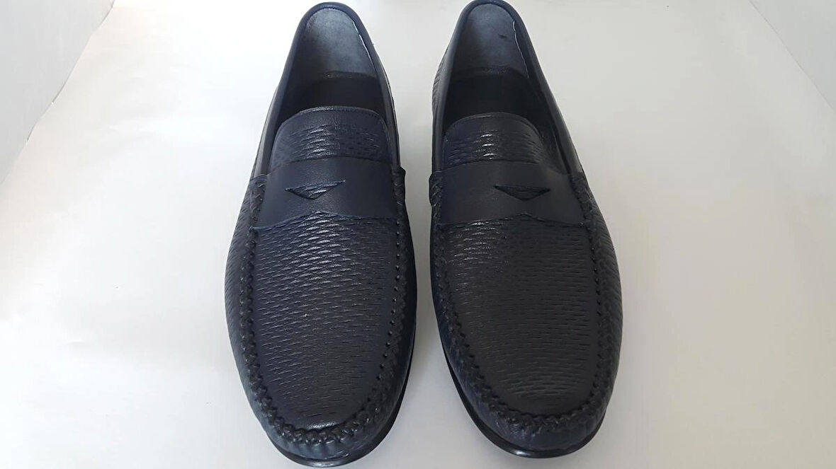 DARKWOOD-ERKEK LOAFER GÜNLÜK AYAKKABI-HAKİKİ DERİ-KOYU LACİVERT