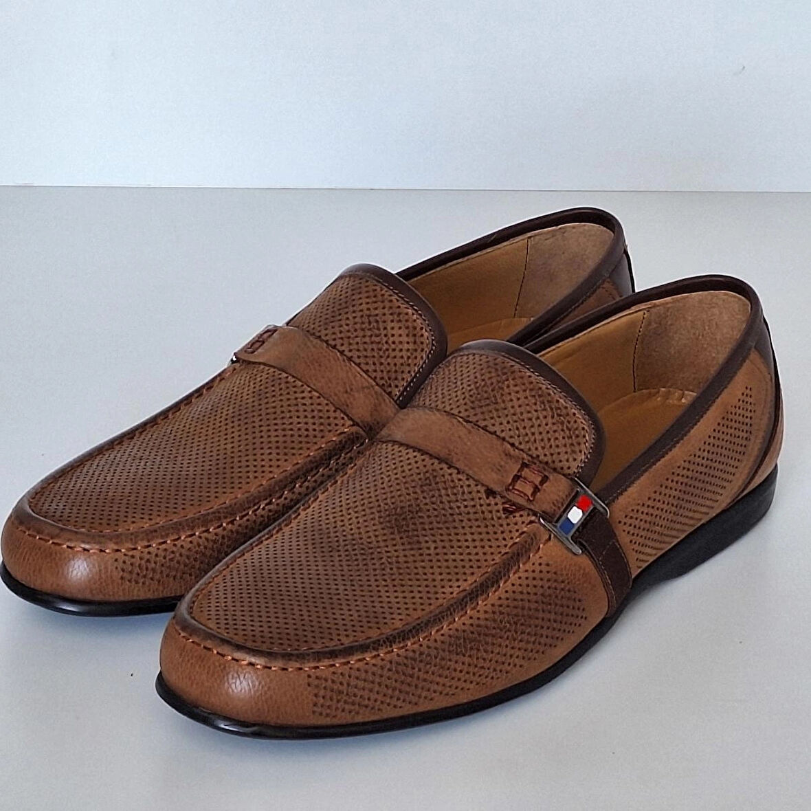 DARKWOOD-GÜNLÜK ERKEK LOAFER AYAKKABI-NATUREL NUBUK-TABA RENK