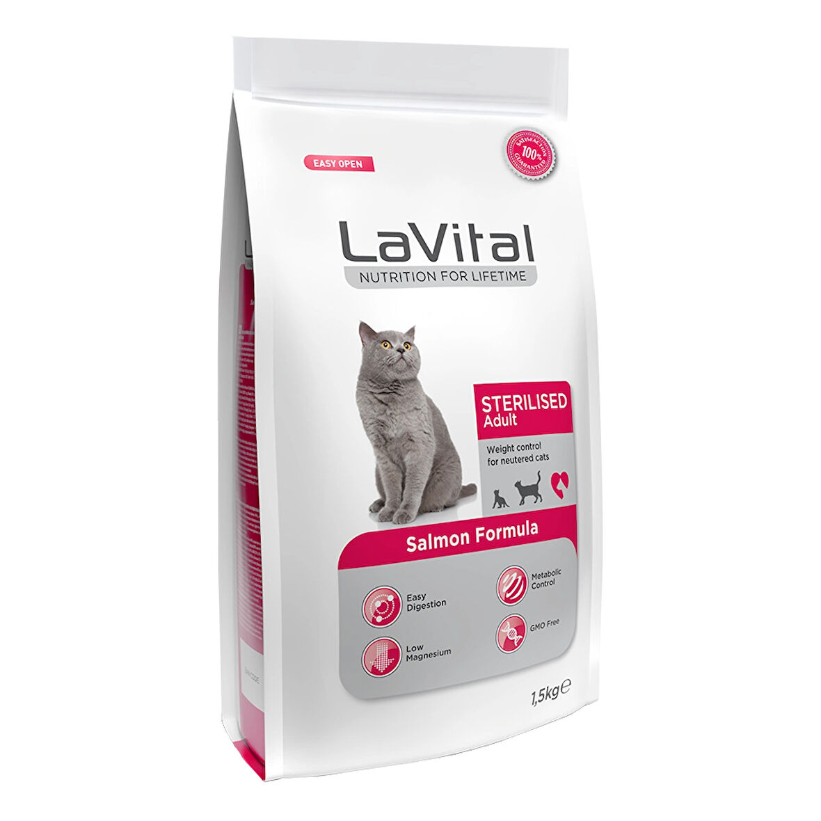 LaVital Kısırlaştırılmış Kuru Kedi Maması (Sterilised Adult) Somonlu  1,5KG