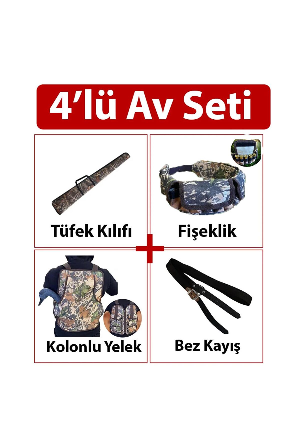 Av Seti ( Tüfek Kılıfı + Fişeklik+ Bez Kayış + Kolonlu Yelek)