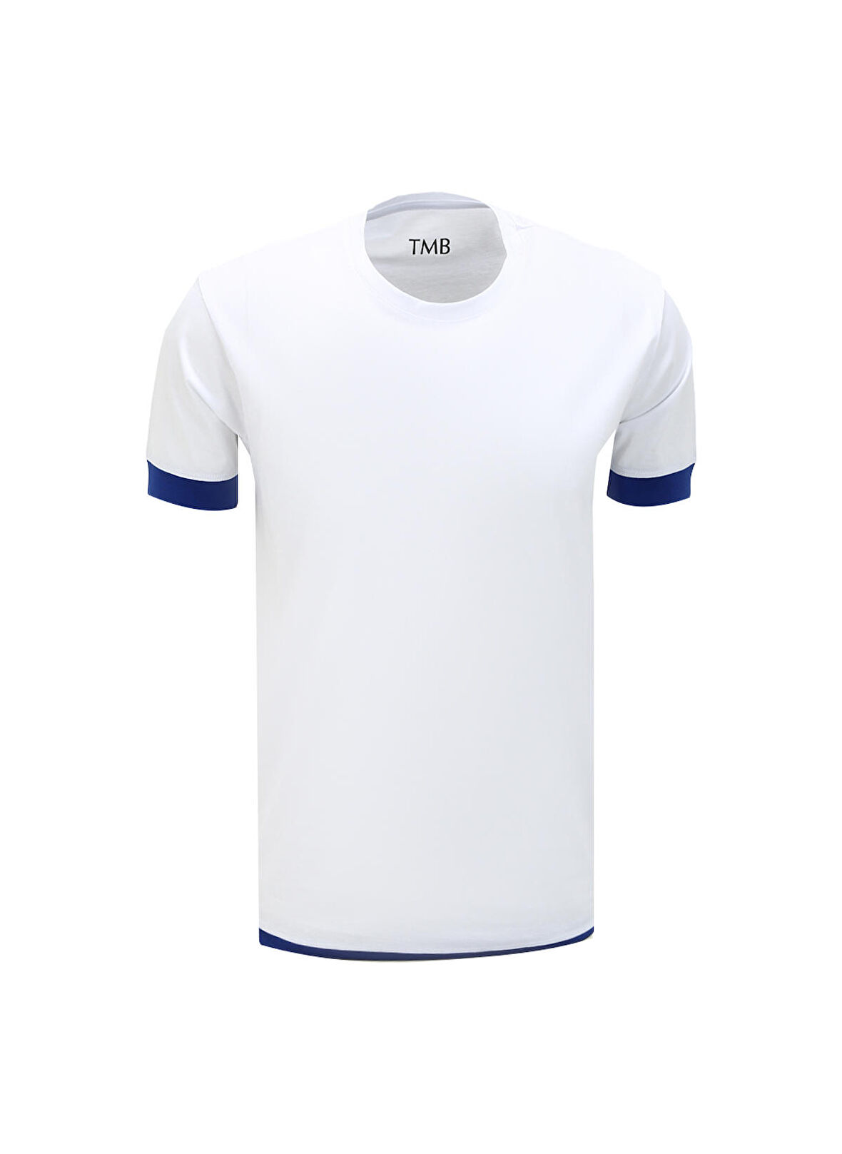 Tombolini Bisiklet Yaka Gri - Mavi Erkek T-Shirt 62079190