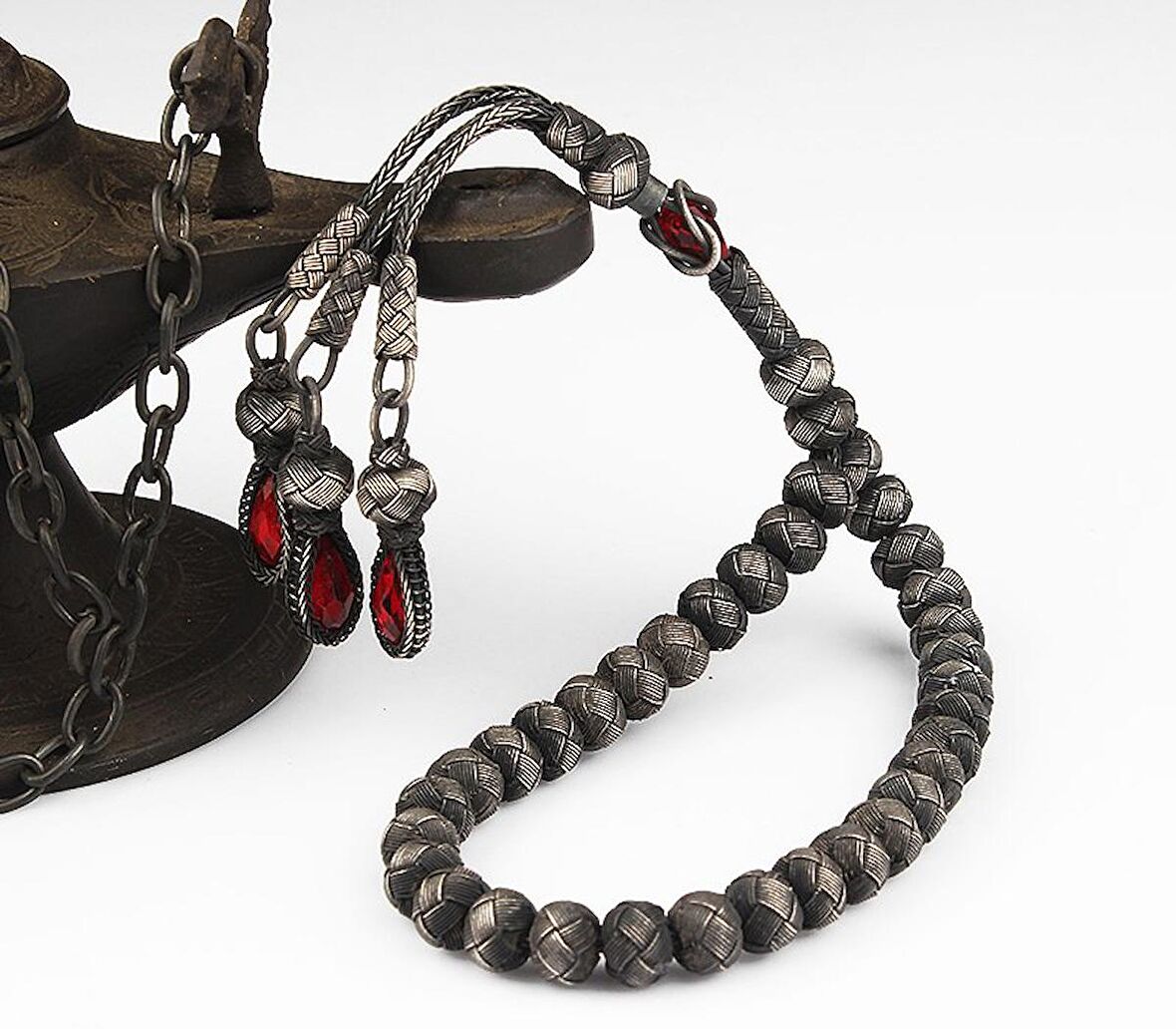 1000 Ayar Gümüş El Örmesi Kazaziye Tesbih d75893