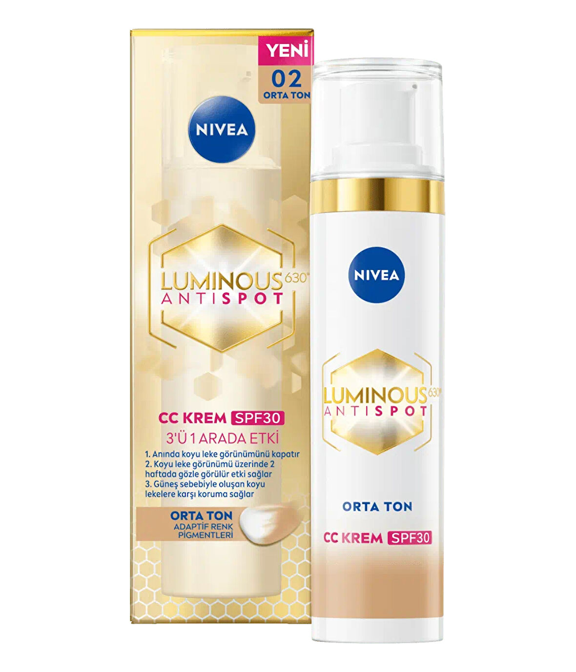 89609 NIVEA Luminous630 Leke Karşıtı CC Krem SPF30 Orta Ton
