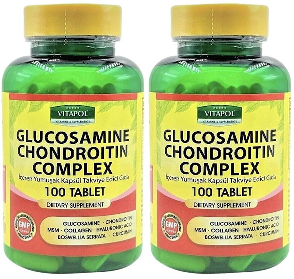 Vitapol Glucosamine Chondroitin Complex 2x100 Tablet Msm Collagen Hyaluronic Acid Boswellia Serrata 