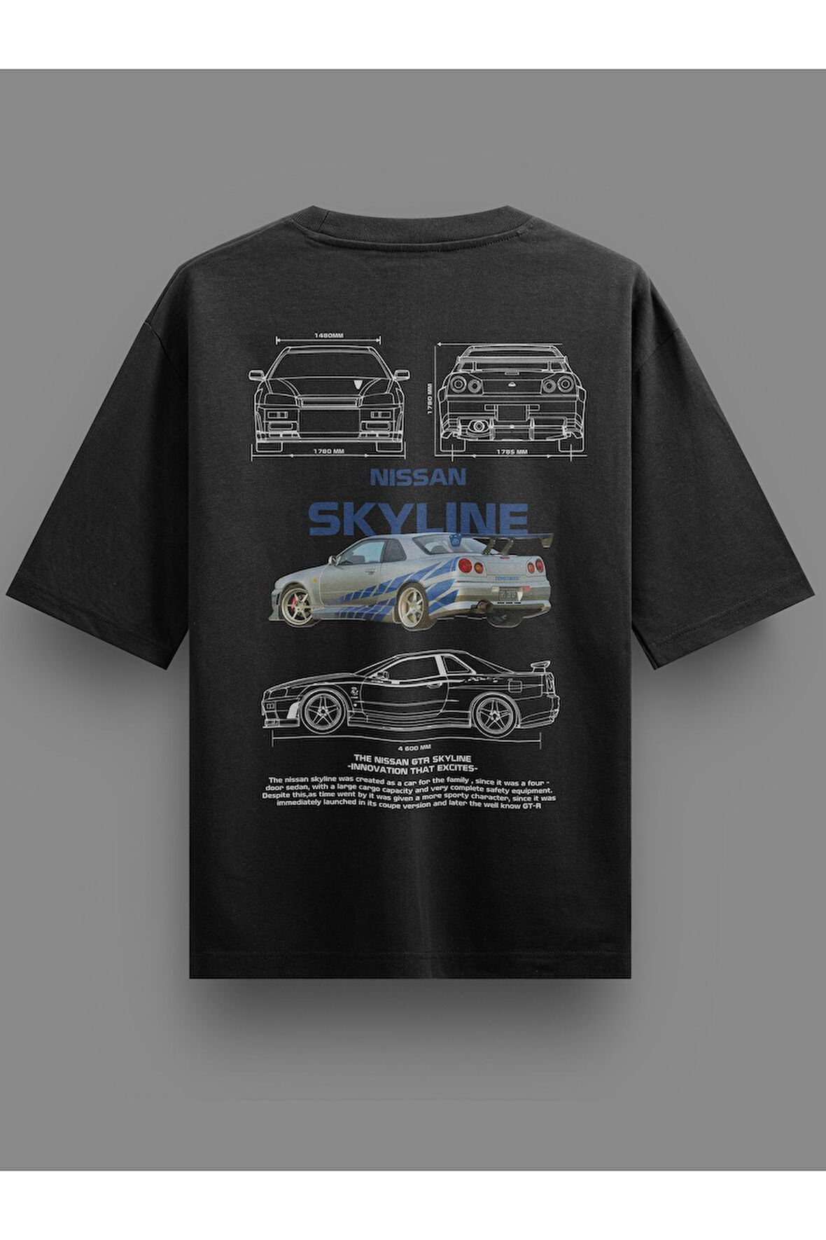 Nissan Skyline Oversize Tshirt Siyah Unisex