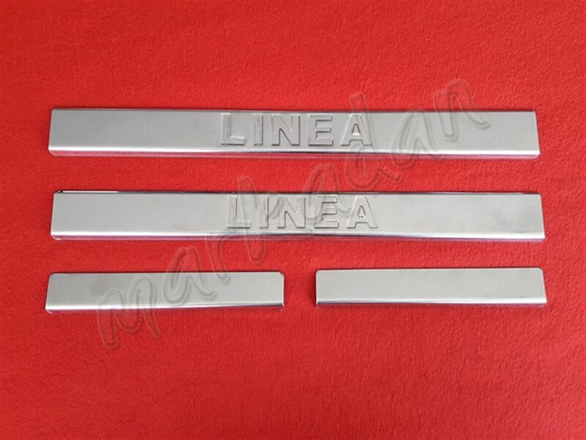 Markadan Fiat Linea Krom Kapı Eşiği 2006-2018 4 Parça Paslanmaz Çelik