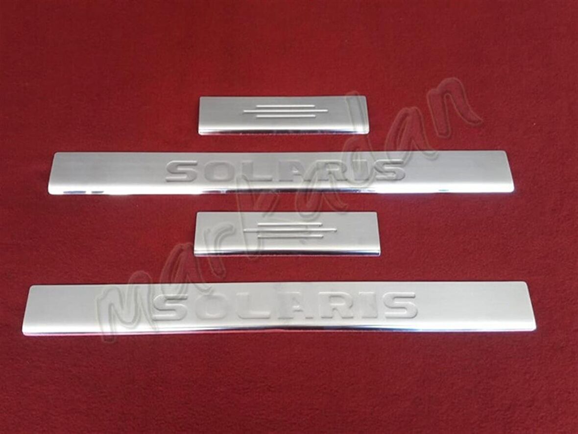 Markadan Hyundai Accent Solaris Krom Kapı Eşiği 2011 Sonrası 4 Parça Paslanmaz Çelik