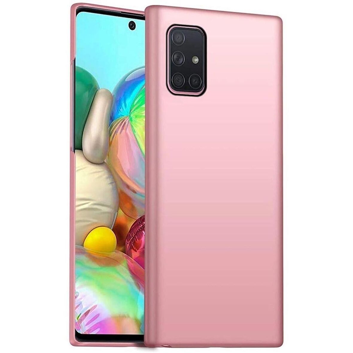 Smcase Samsung Galaxy M31S Kılıf Lüks Mat Silikon  Nano Ekran Koruyucu  Kamera Koruyucu