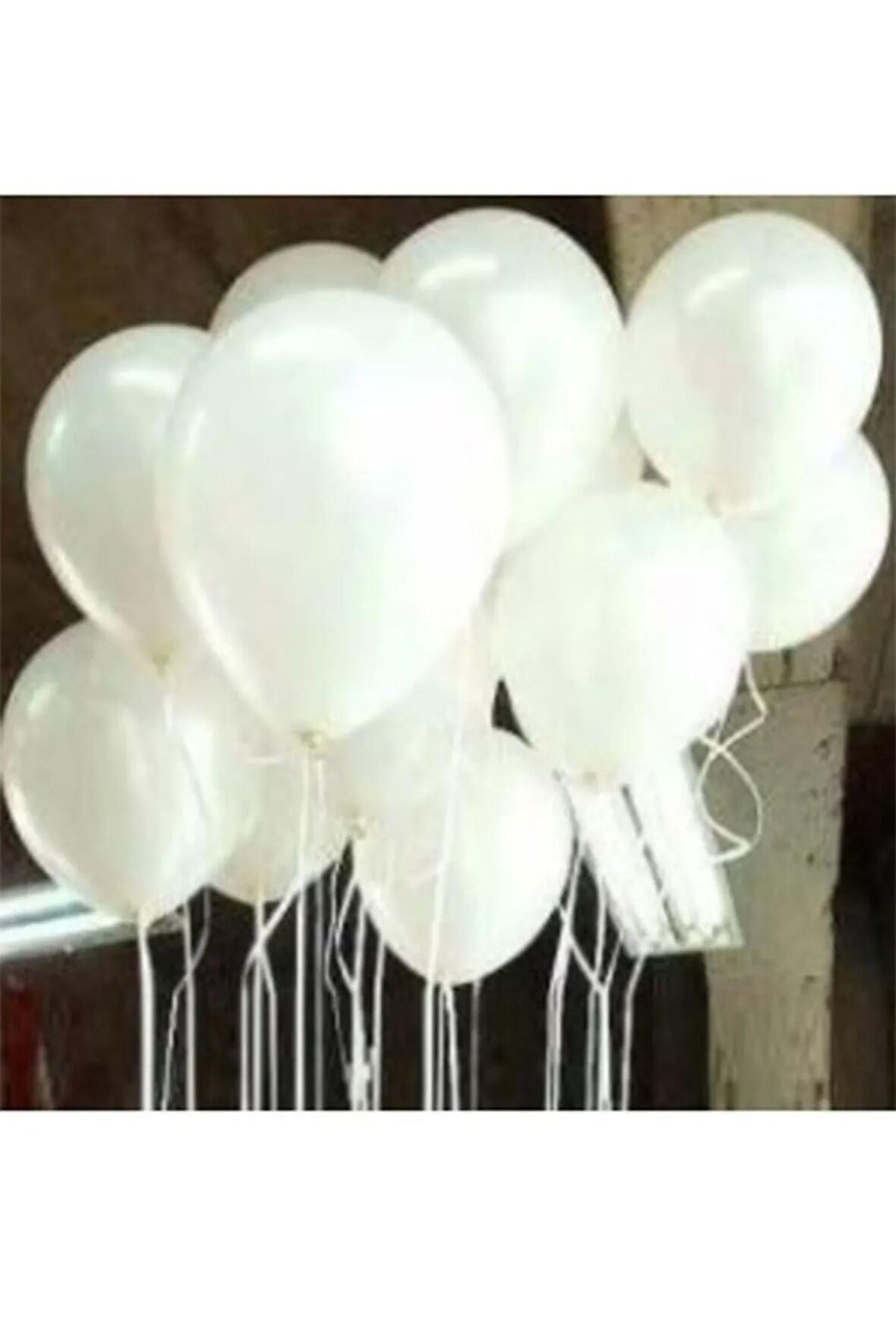 100 Adet Beyaz Metalik Balon 12 Inç