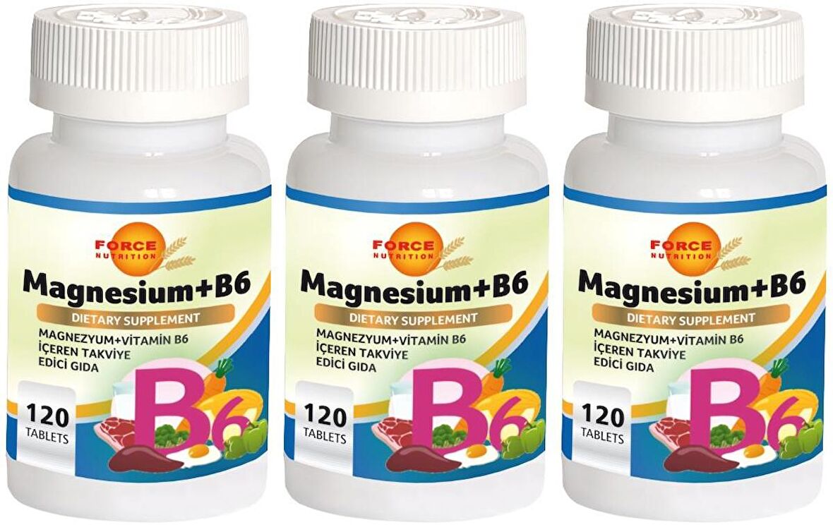 Magnezyum + Vitamin B6 Vitamini 3x120 Tablet Magnesium