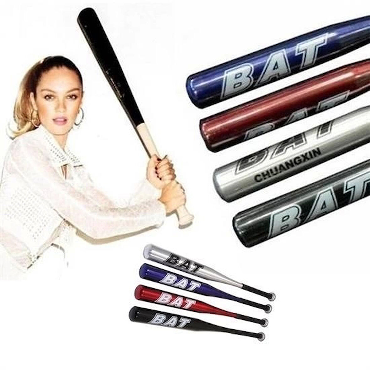 İpek Yıldızı® Uzun Ömürlü Dayanıklı Sağlam Alüminyum Beyzbol Sopası 63,5 Cm
