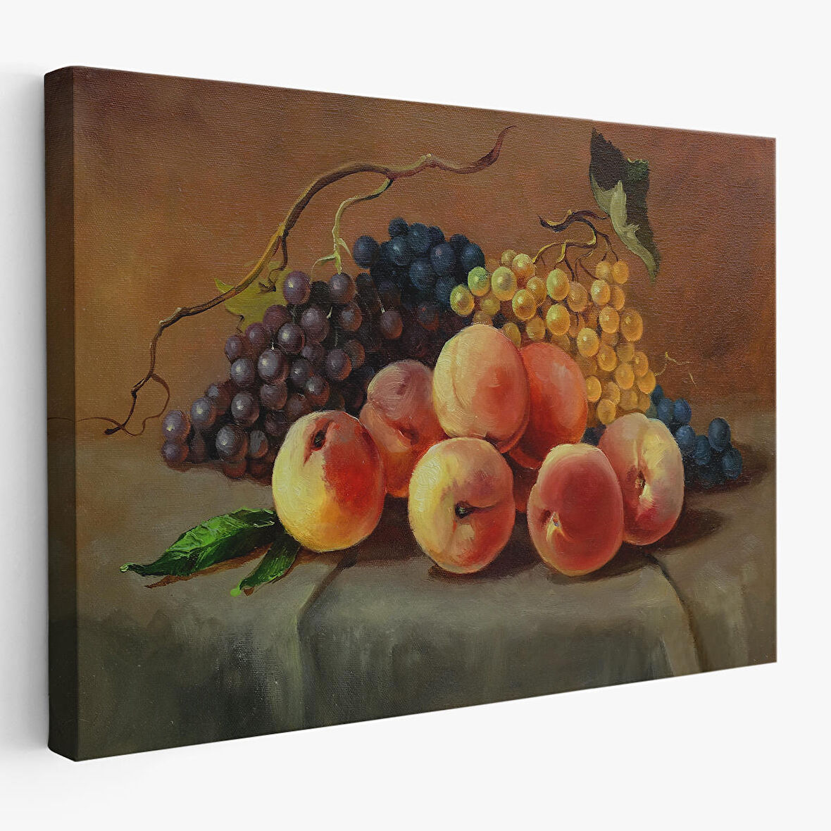 Harita Sepeti Masa Üstündaki Meyveler Yağlı Boya Görünümlü Tablo-1233