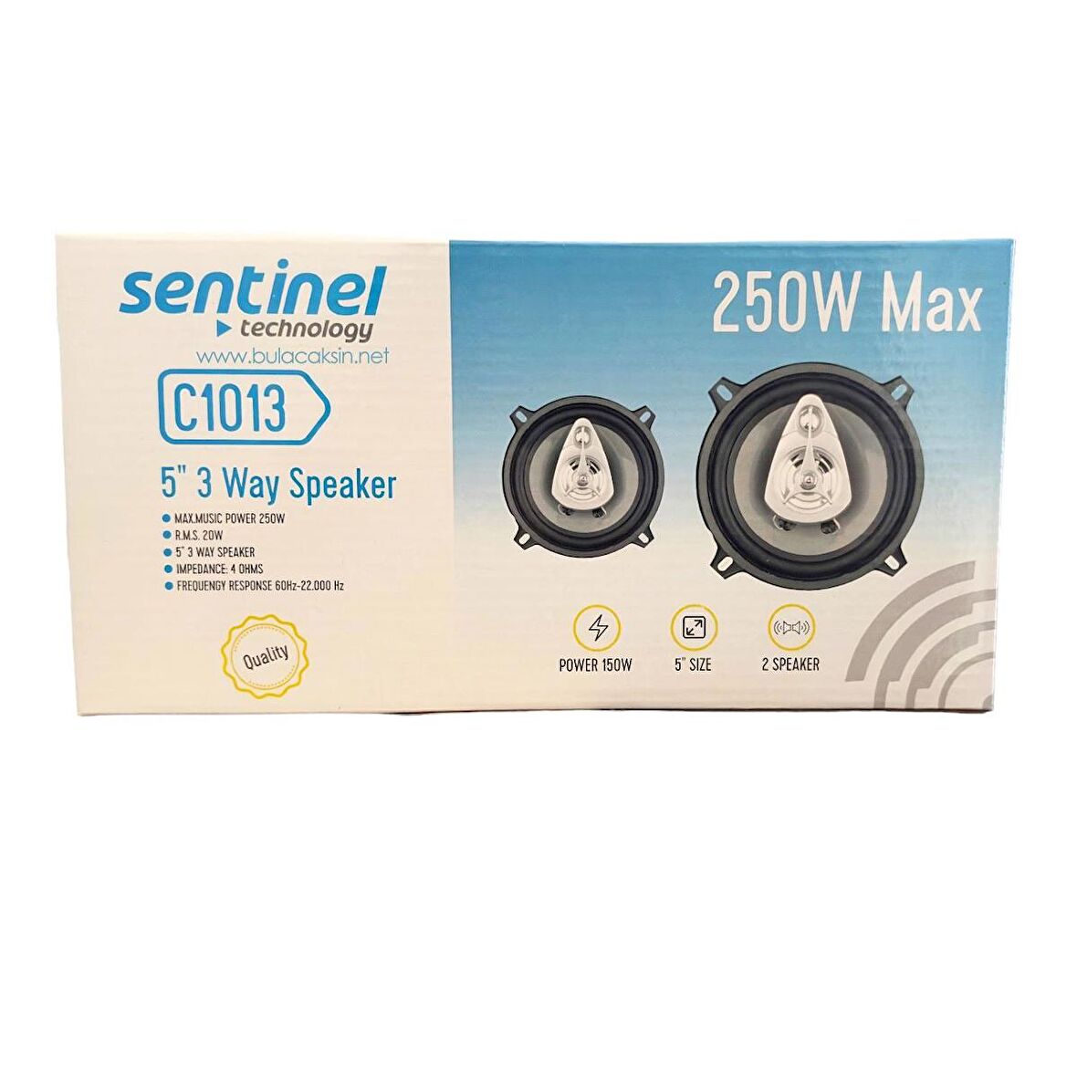 Sentinel Araç Hoparlörü 13CM 5inç 4 OHM 250 Watt 2 ADET