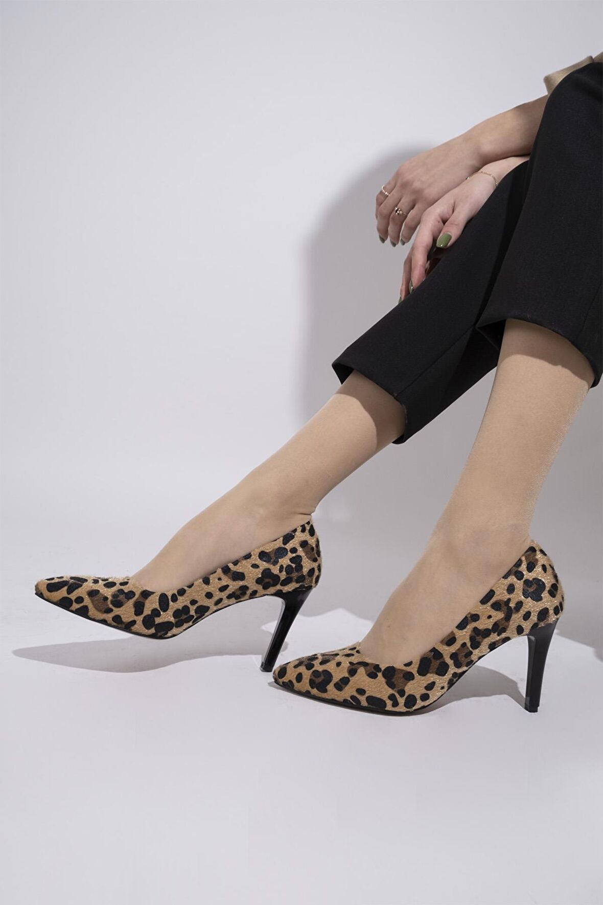Modabuymus Anger Leopar Yüksek Topuklu Stiletto Ayakkabı