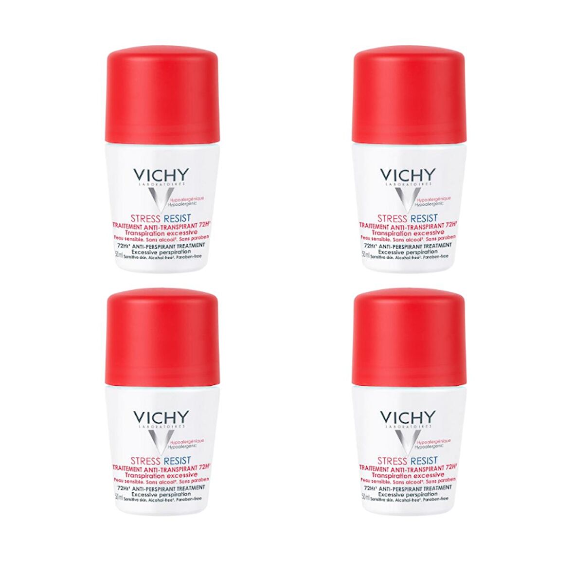 Vichy Stress Resist Terleme Karşıtı Deodorant Yoğun Kontrol - 72 Saat Etkinlik 50ml X4 Adet	