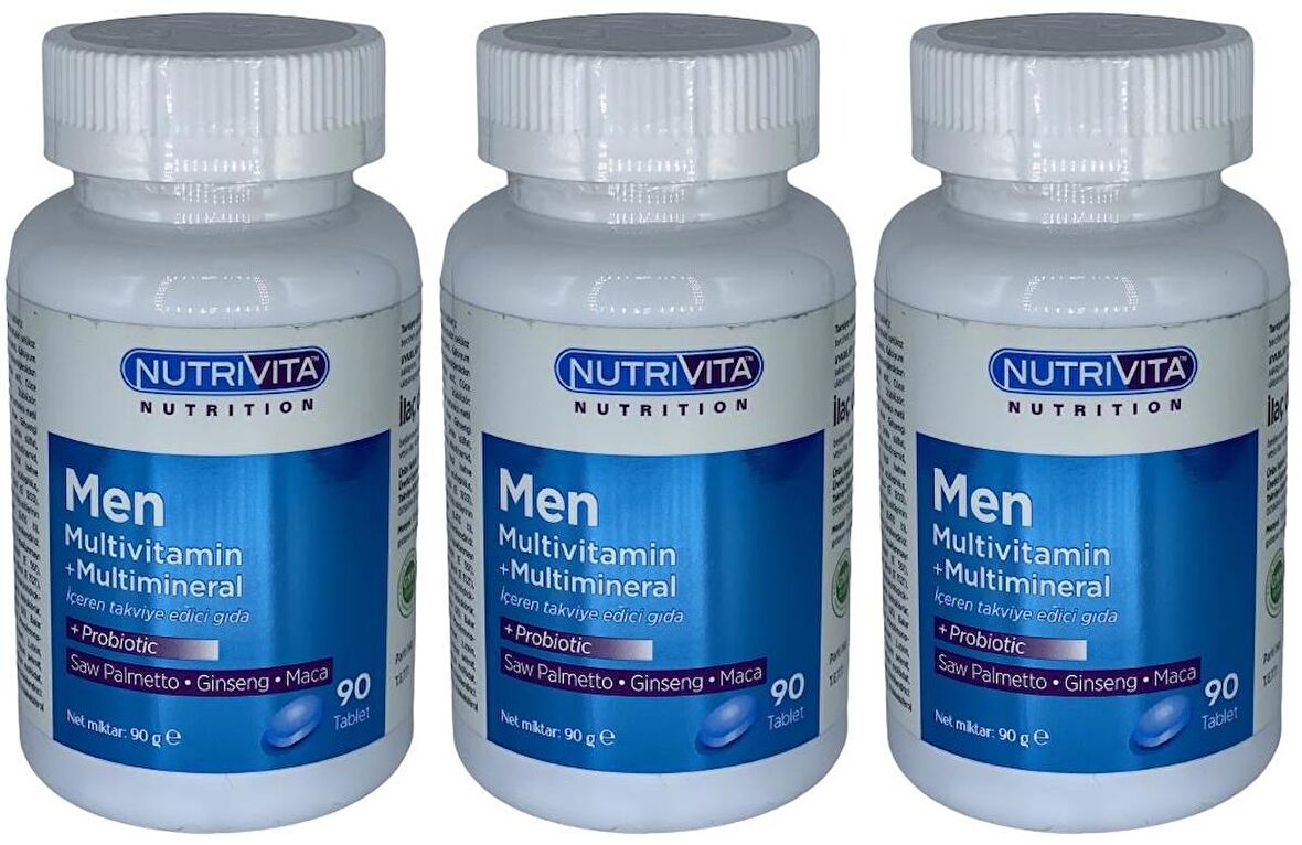 Men Multivitamin Multimineral 3x90 Tablet Probiotic Saw Palmetto Ginseng Maca