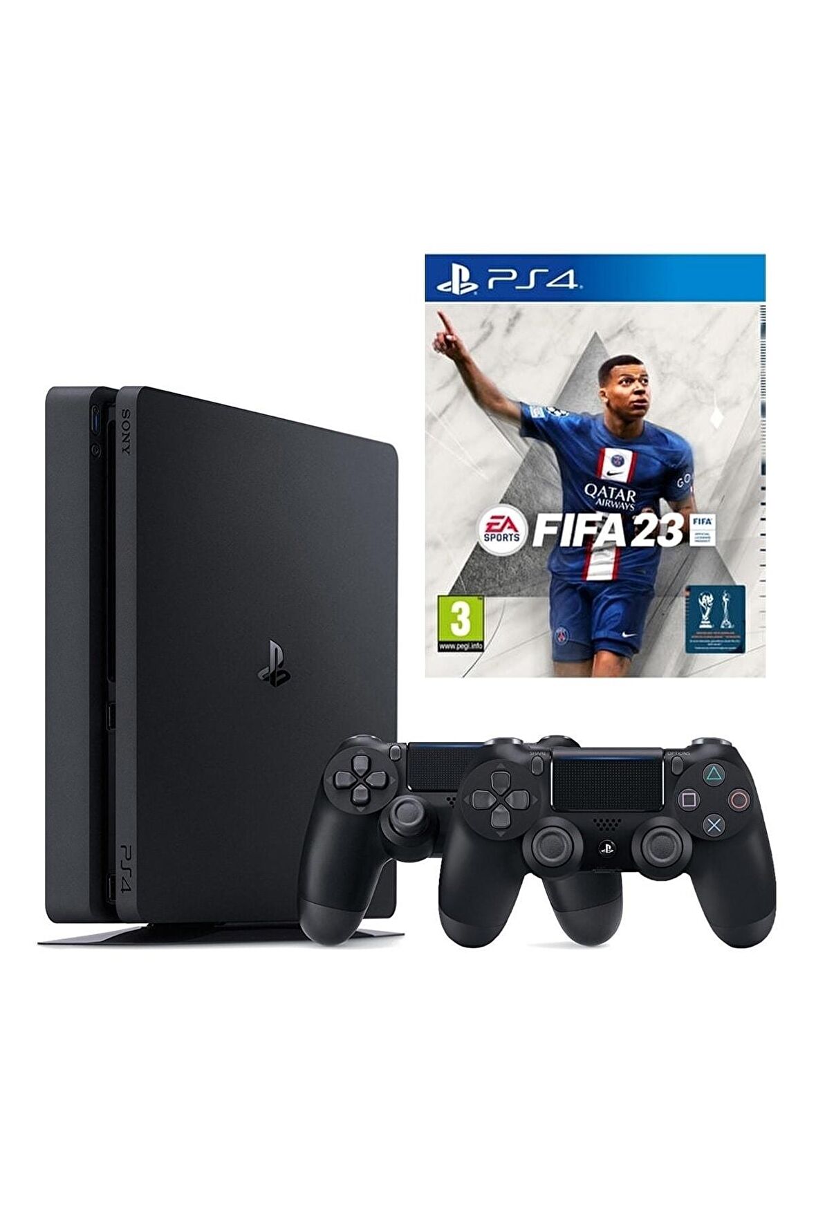 Sony Playstation 4 Slim 500 GB Oyun Konsolu + 2 Kol + Fifa 2023 (İthalatçı Garantili)