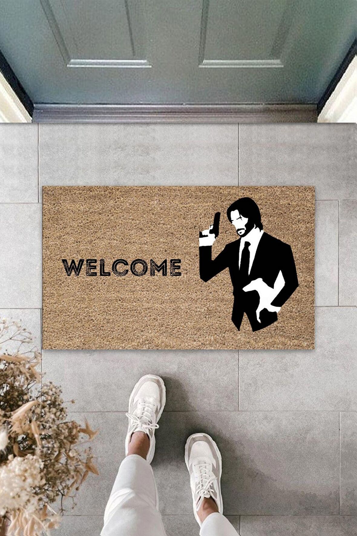 Dormot Home Modern Dijital Baskı - Kahverengi John Wick - Kapı Önü Paspası