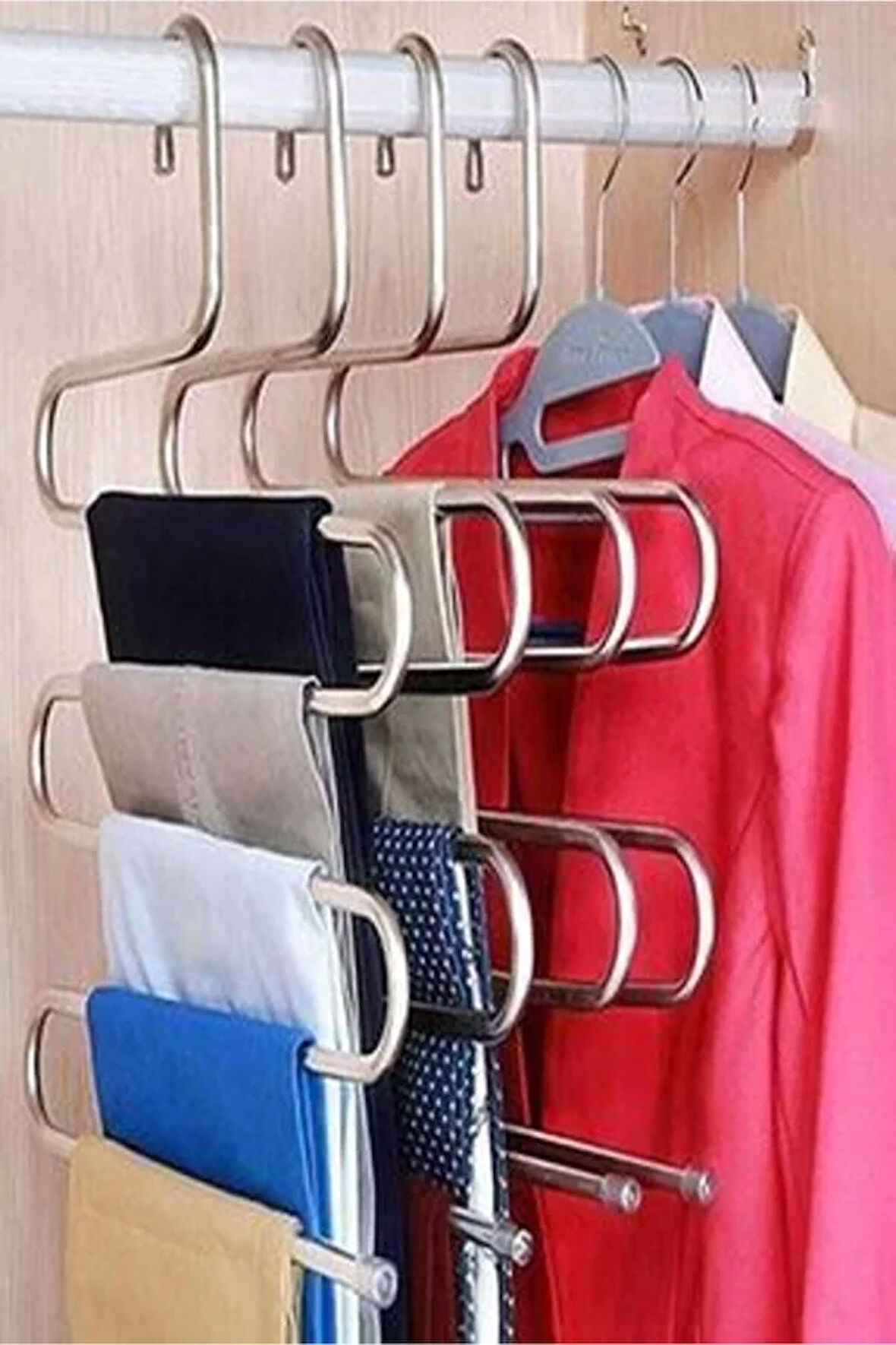 5 Katlı Metal Pantolon Eşarp Askısı