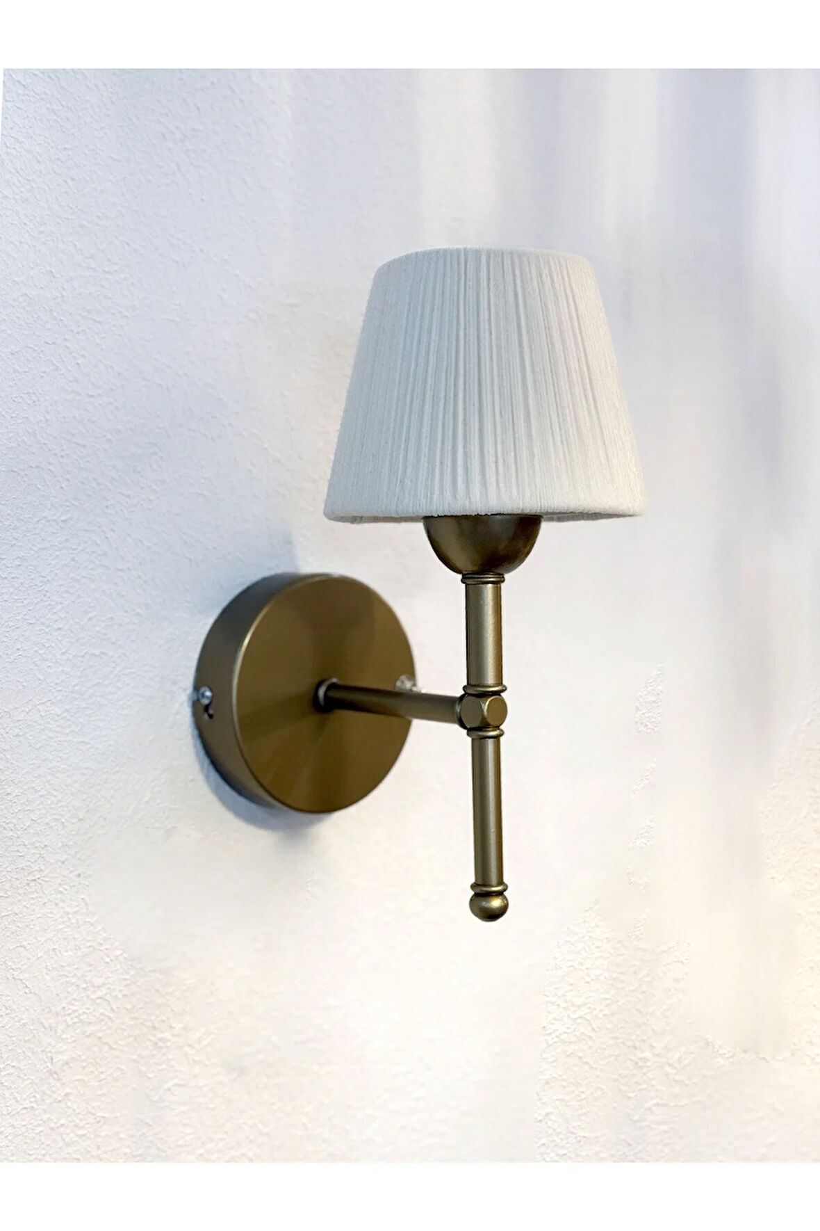 Süet Kadife El Yapımı Kablosuz Pilli Ledli Aplik - Alt Eskitme Gold