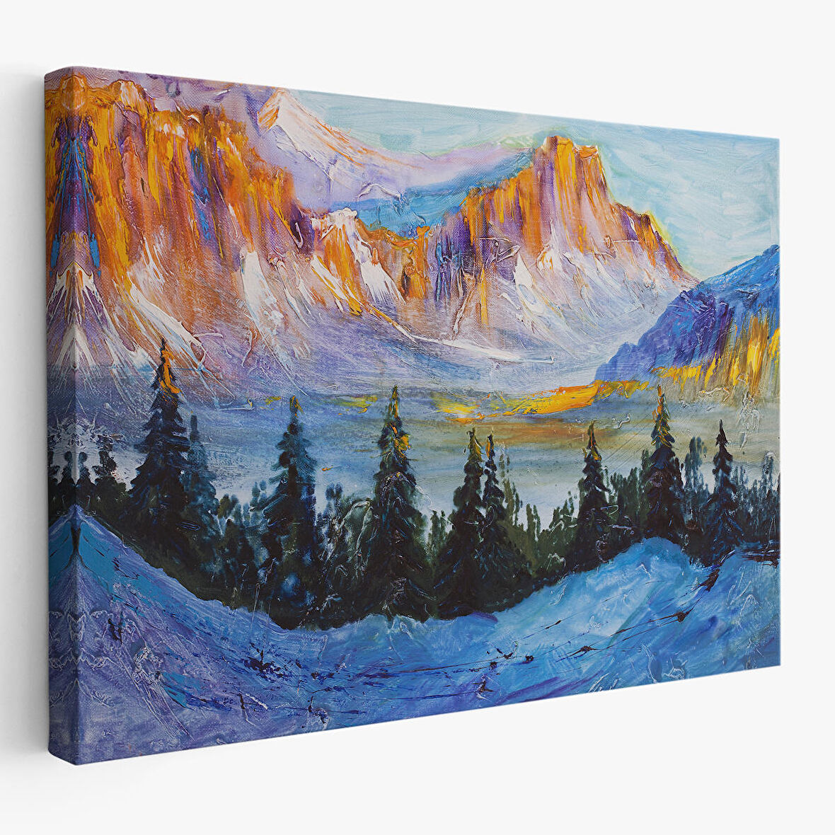 Harita Sepeti Rusya Karlı Dağları Manzarası Duvar Tablosu-1235