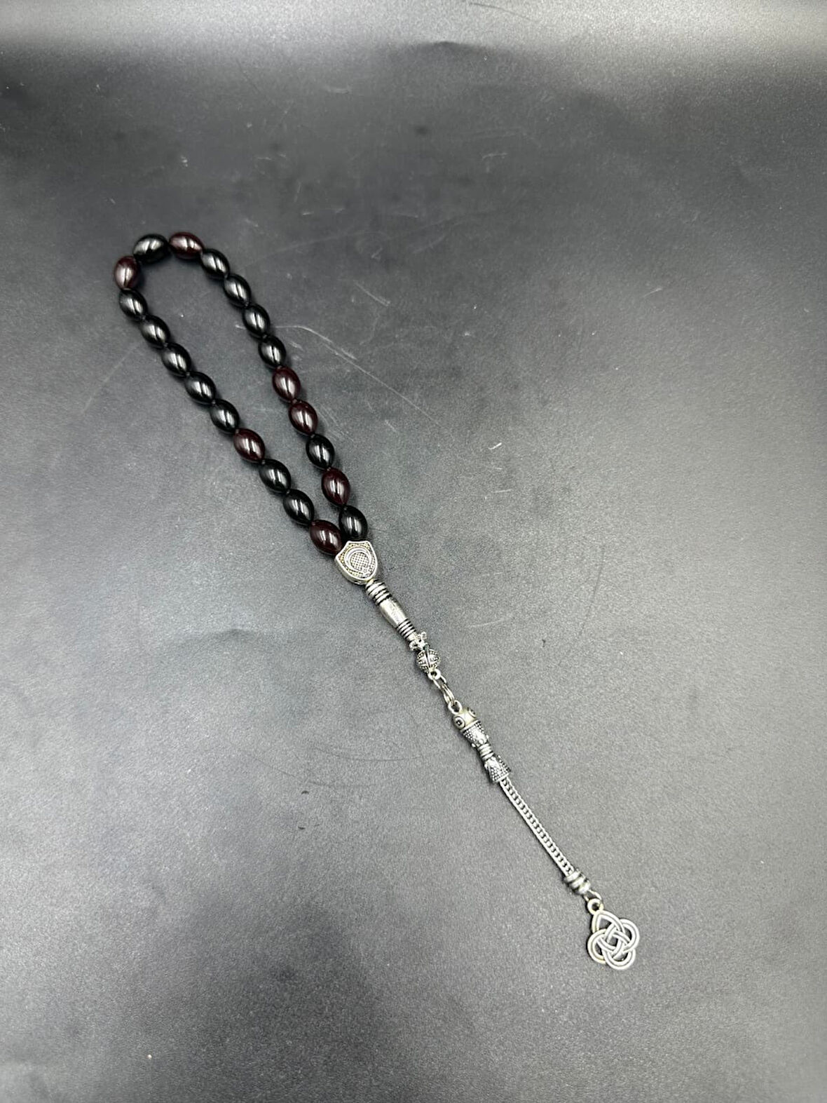 Alpaka Püskül  Ateş Kehribar Tespih