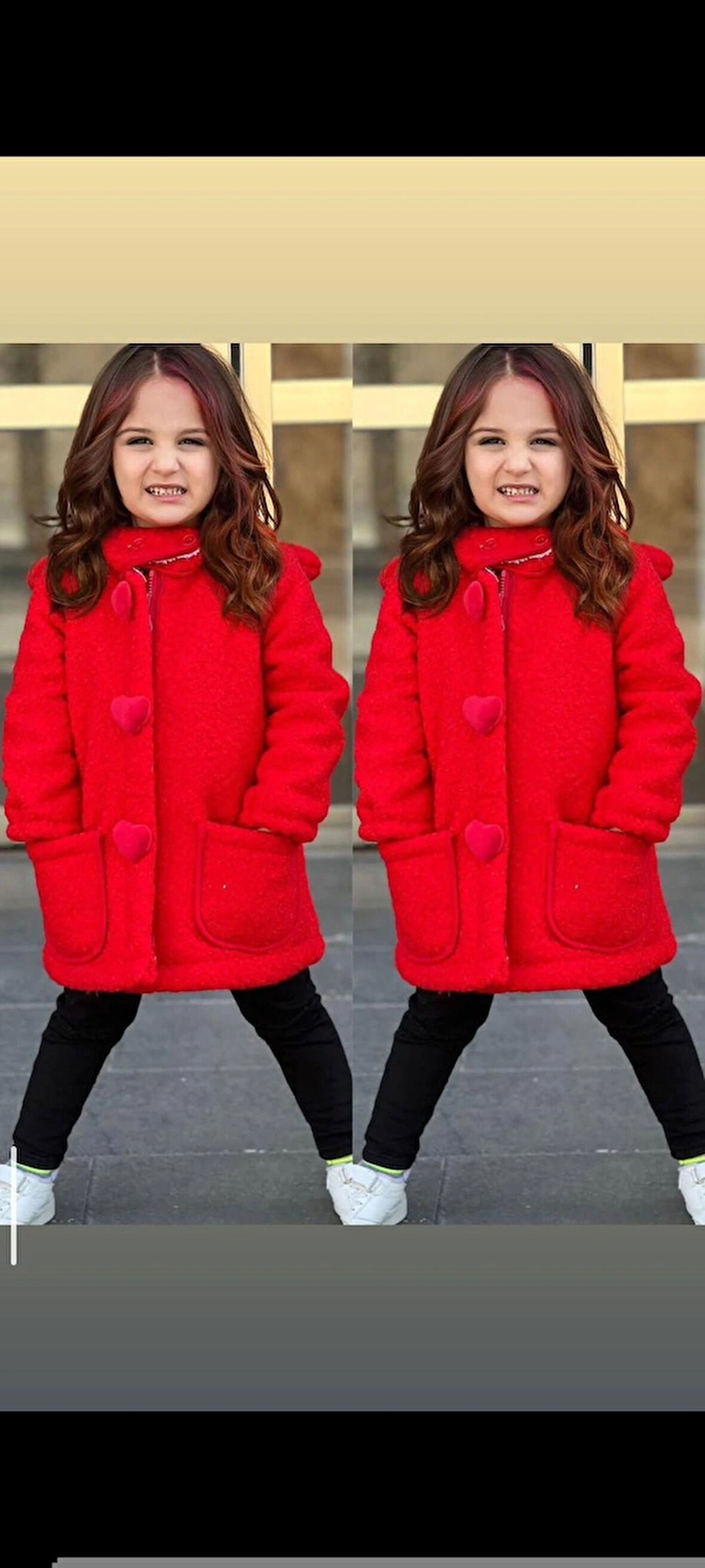 Kız Çocuk Kırmızı Mont 