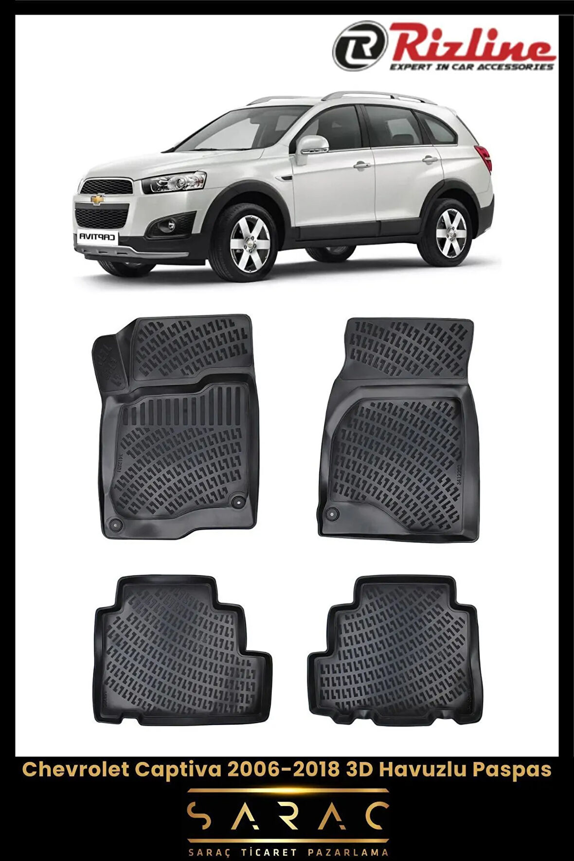 Rizline Chevrolet Captiva 2013 Model 3D Havuzlu Paspas