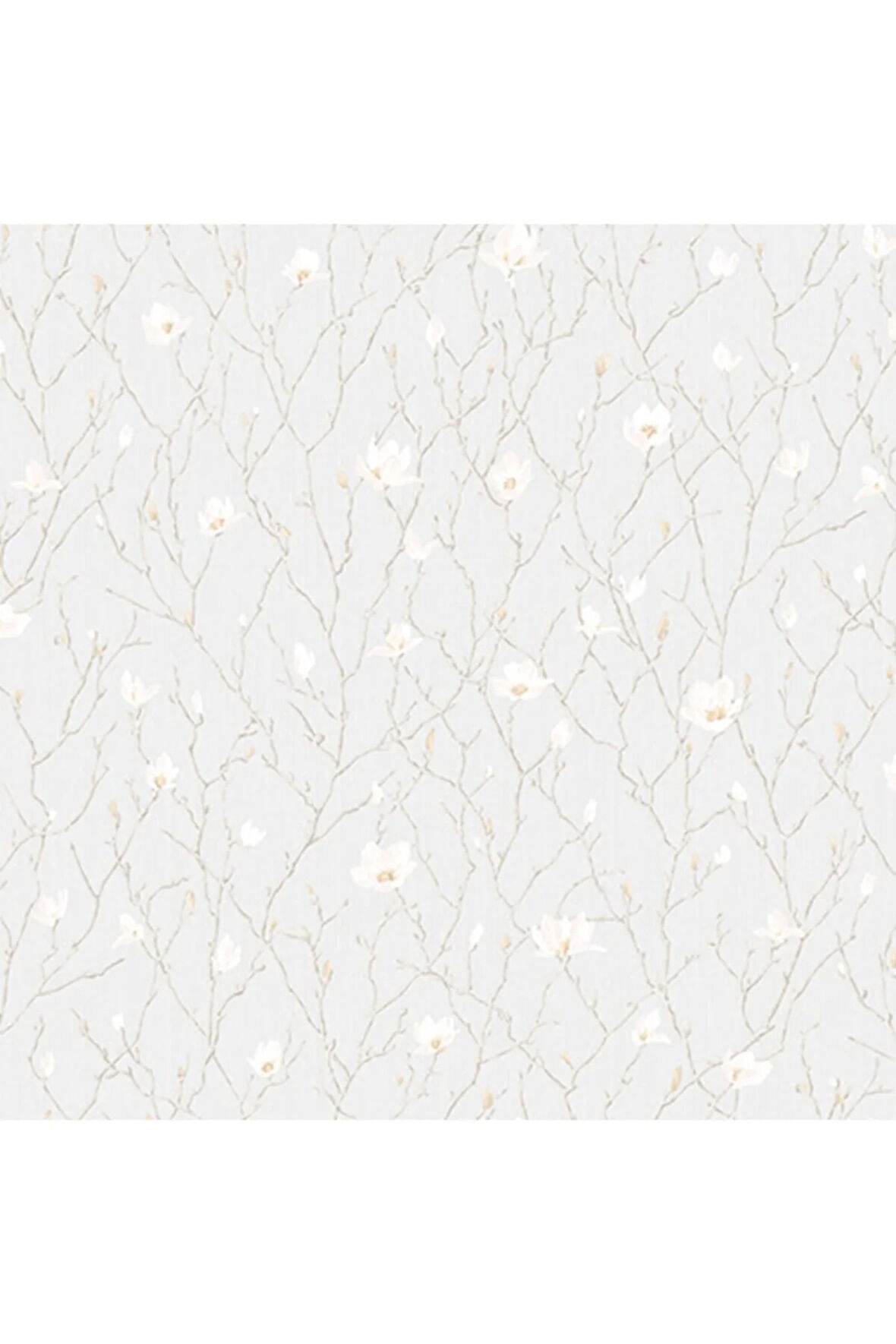 Beyaz Çiçek Desenli  Duvar Kağıdı 16,50 m² Seven 7800-1