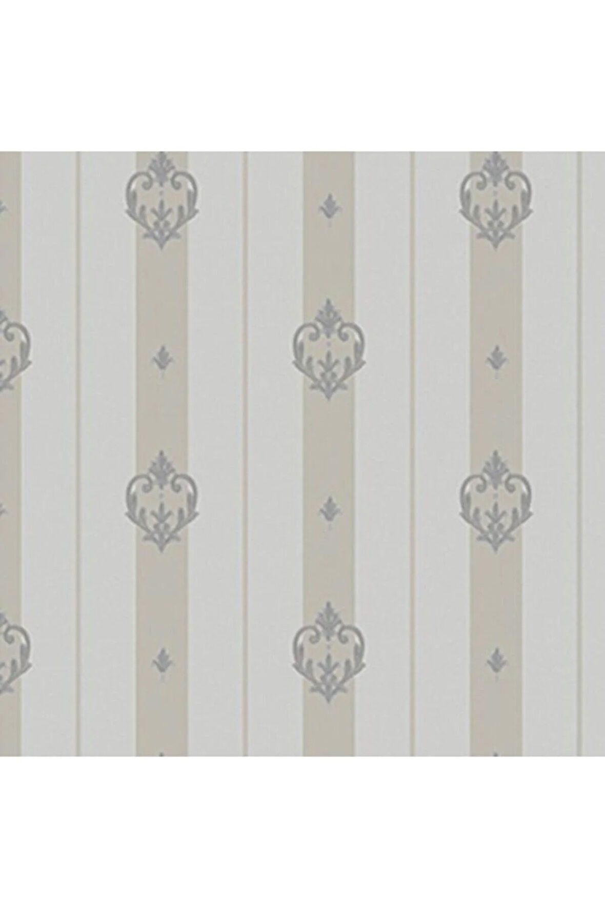 Seven Neoklasik Gizli Süslemeli Çizgili Duvar Kağıdı (16,5m2)
