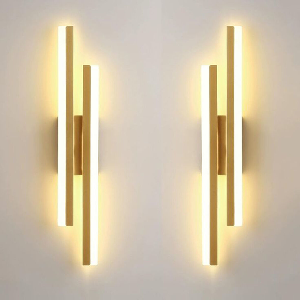 2 ADET Elektrikle Çalışır, 12 Watt , 3000 Kelvin Gün Işığı Led Aplik, İç Merkan Led Duvar Armatürü