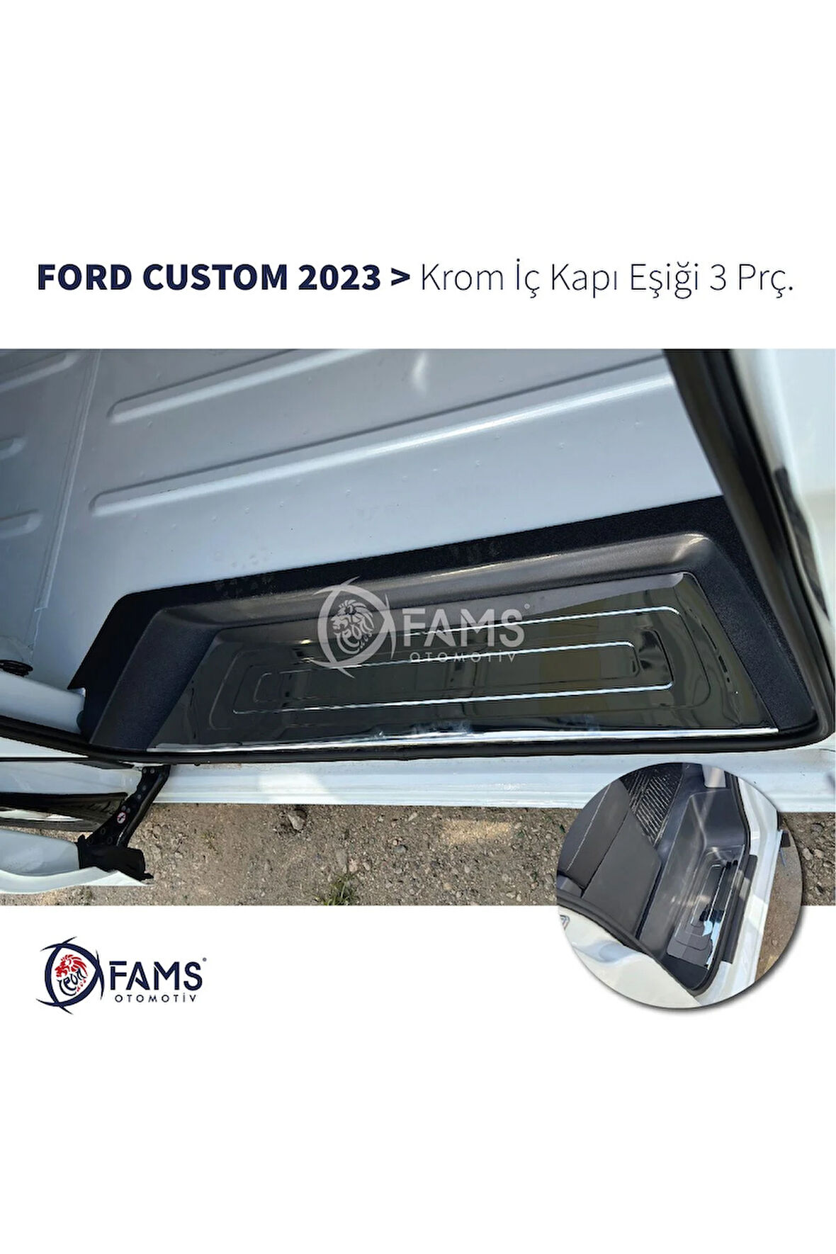 F. Custom Tek Sürgülü 2023> Krom Iç Kapı Eşiği 3 Kapı Paslanmaz Çelik