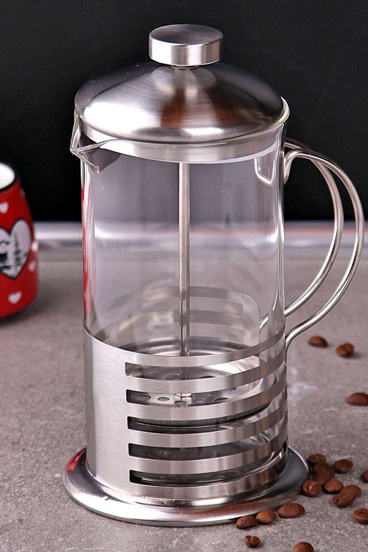 MİRAÇ Cam Metal Saplı French Press 600 ml