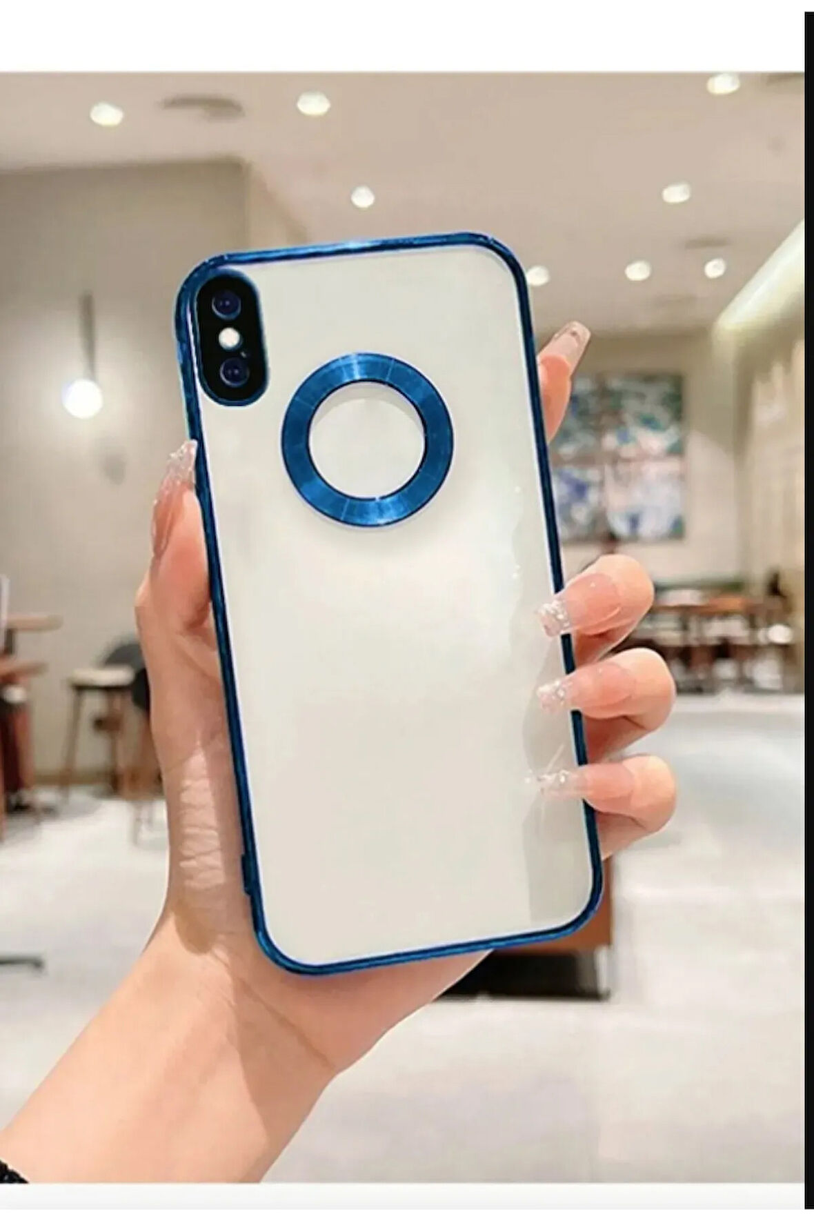 İPHONE XR UYUMLU OMEGA LAZER KESİM YUMUŞAK KILIF KAMERA KORUMALI ŞIK TASARIM SİLİKON ŞEFFAF KENAR SİERRA MAVİ