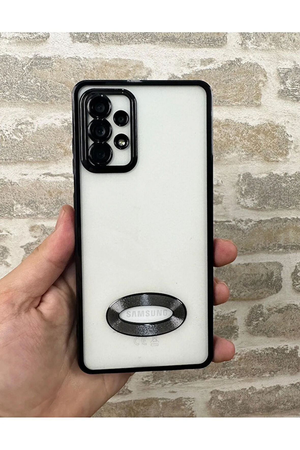 SAMSUNG A73 UYUMLU OMEGA LAZER KESİM YUMUŞAK KILIF KAMERA KORUMALI ŞIK TASARIM SİLİKON ŞEFFAF KENAR SİYAH