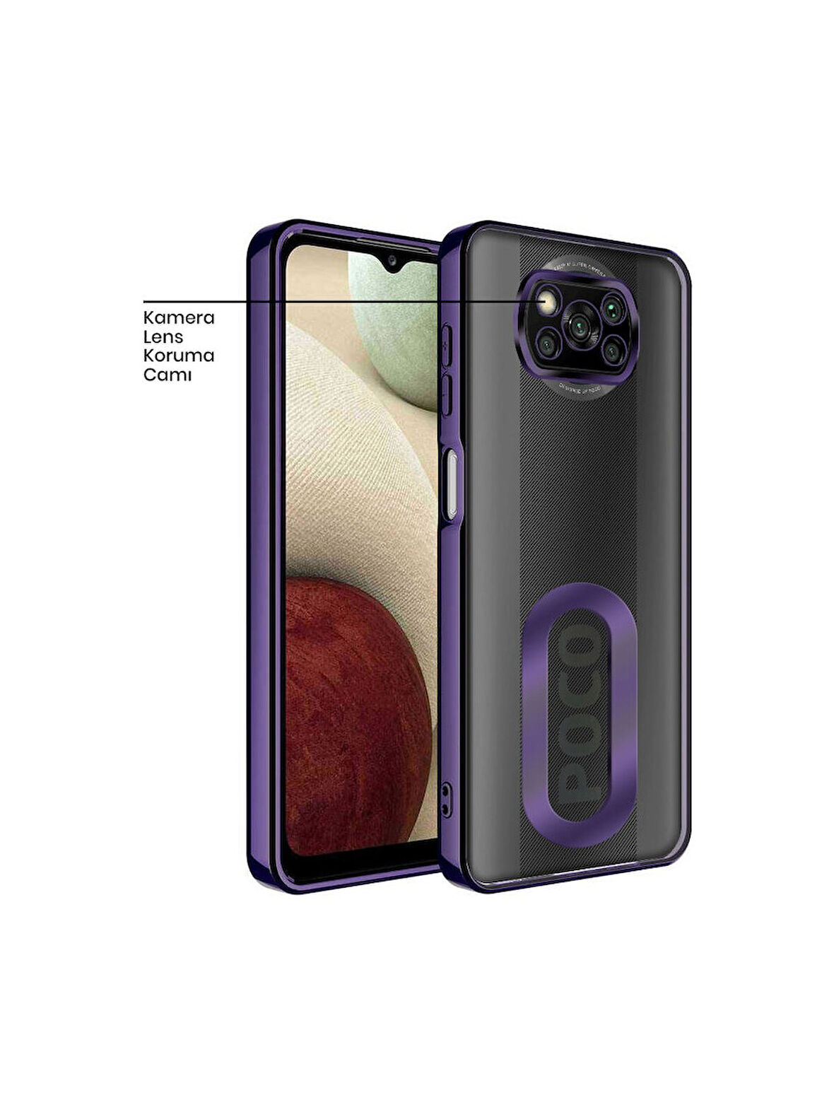 XİAOMİ POCO X3 POCO X3 PRO UYUMLU OMEGA LAZER KESİM YUMUŞAK KILIF KAMERA KORUMALI ŞIK TASARIM SİLİKON ŞEFFAF KENAR MOR