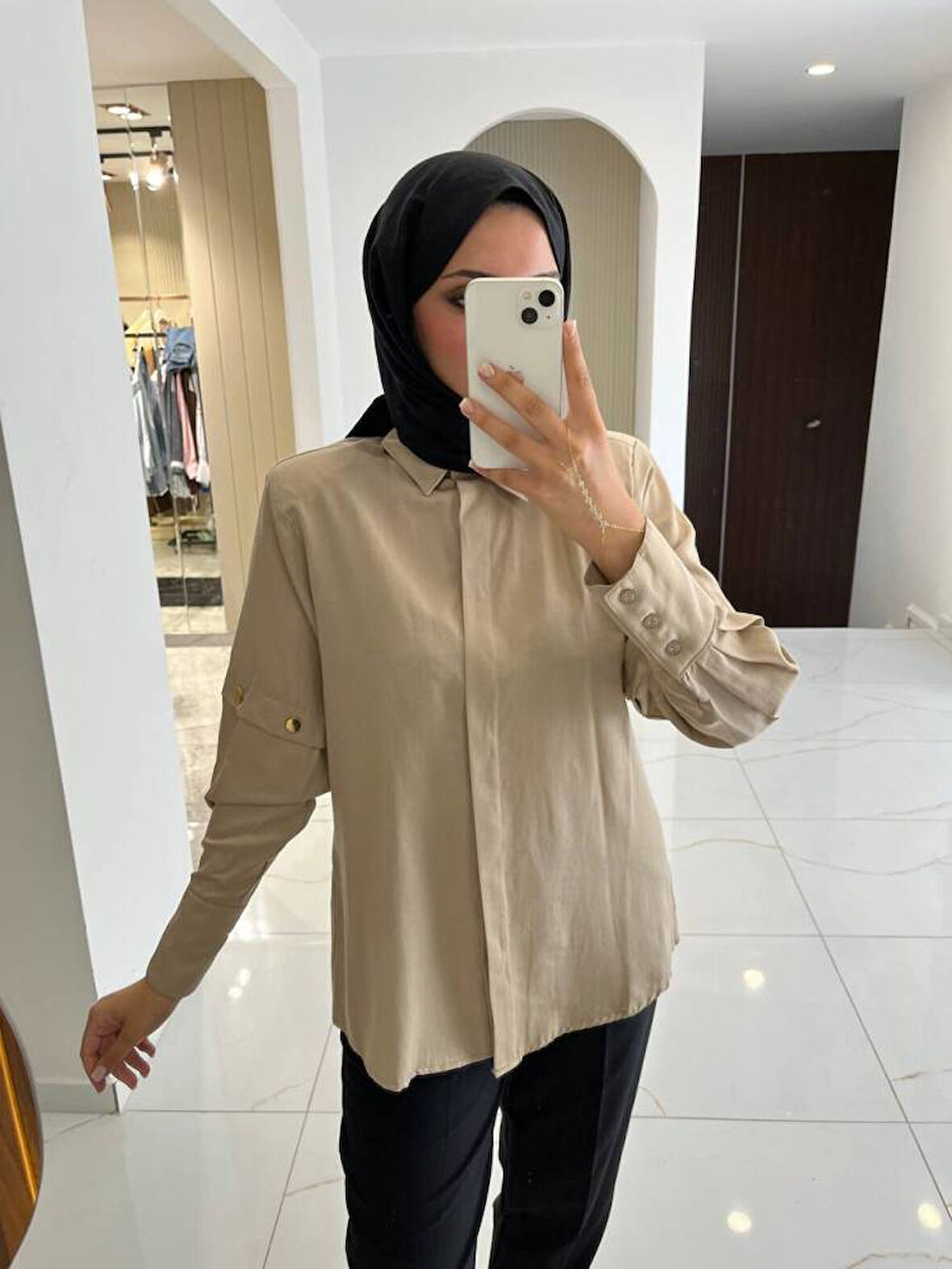 Metal Aksesurlı Basıc Gömlek GMK08009