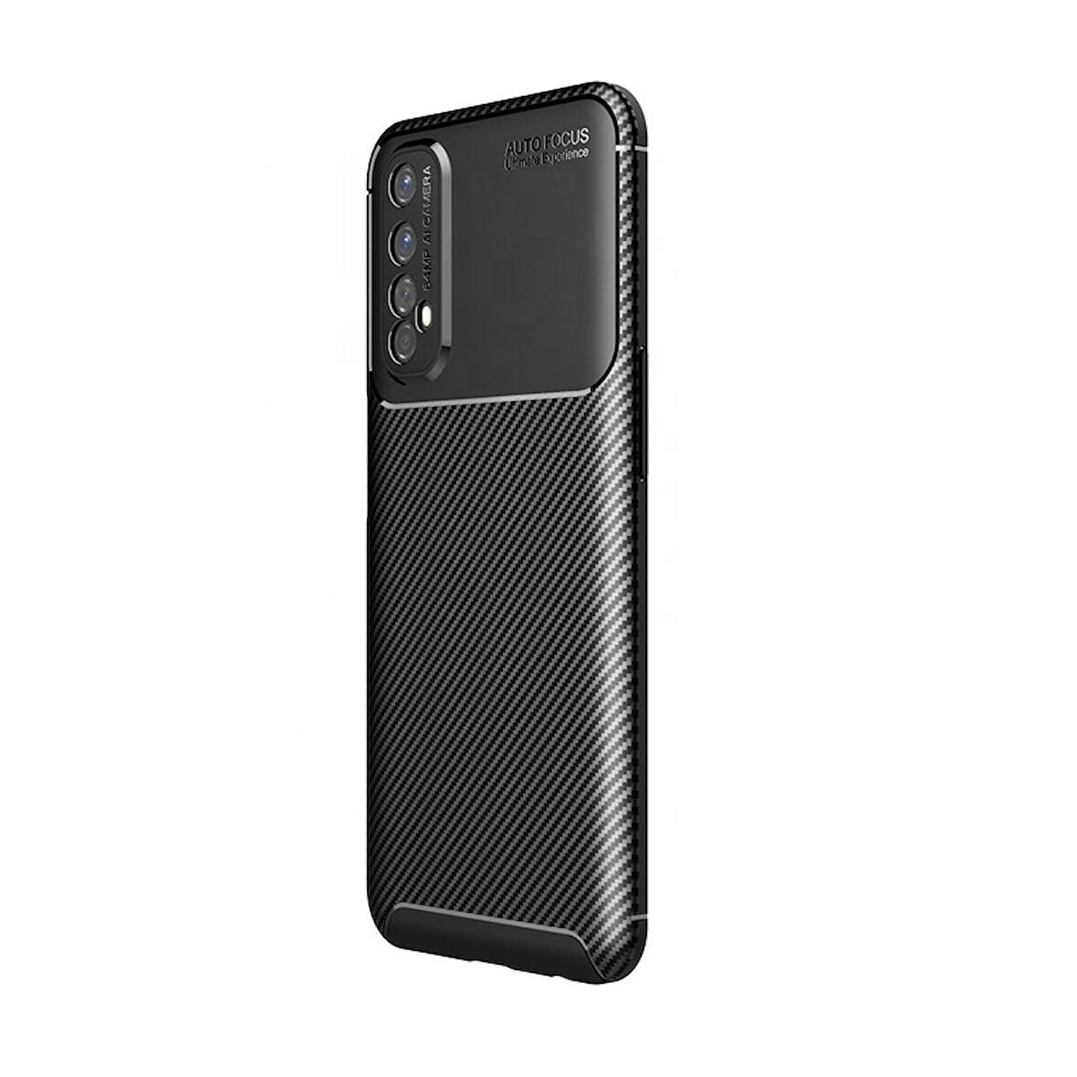 Smcase Realme 7 Kılıf Negro Karbon Dokulu Silikon  Nano Ekran Koruyucu
