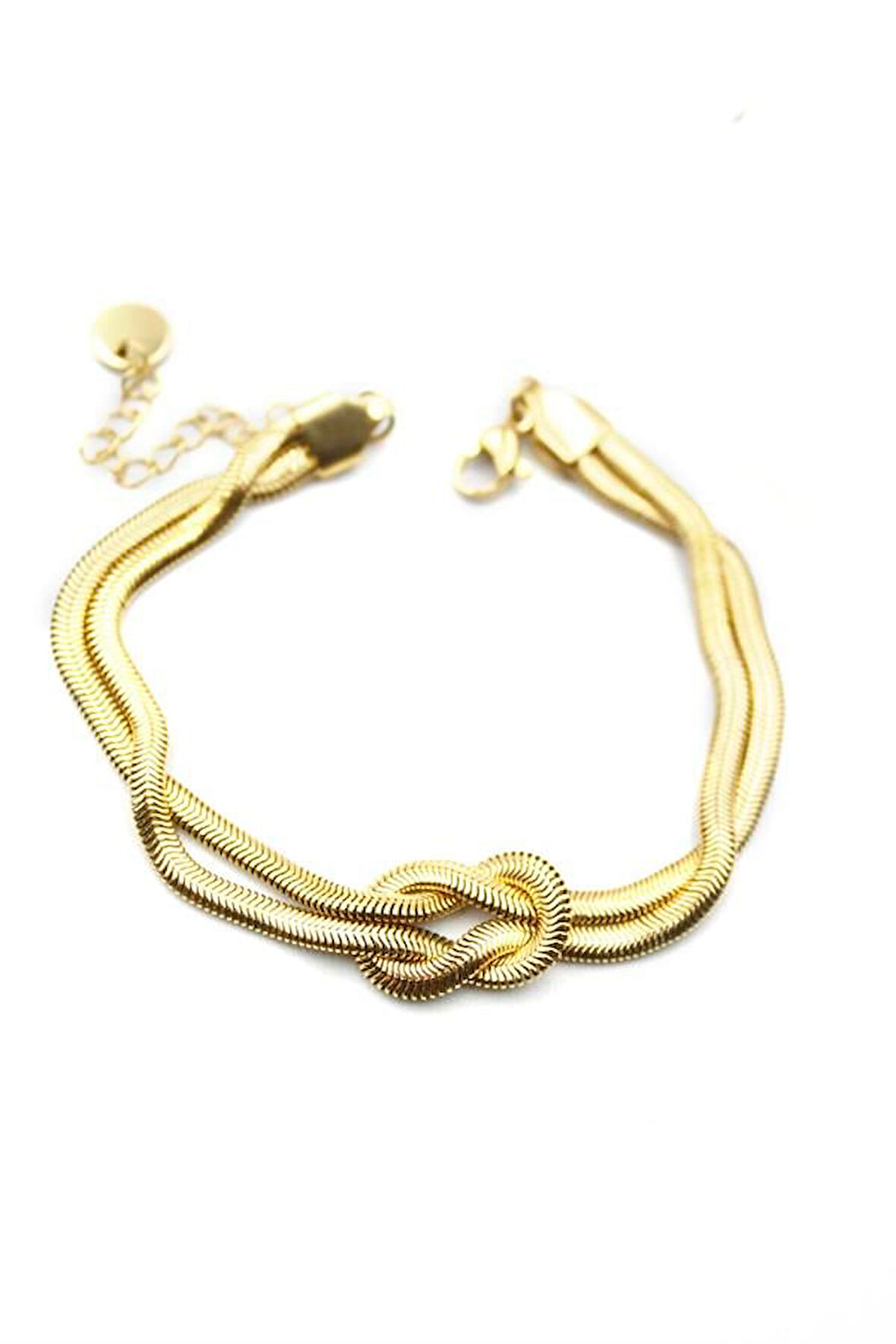 Düğüm Zincir Çelik Bileklik - Altın