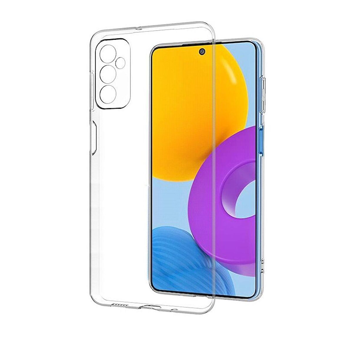 Gpack Samsung Galaxy M52 Kılıf Süper Silikon Kamera KorumalıNano Glass