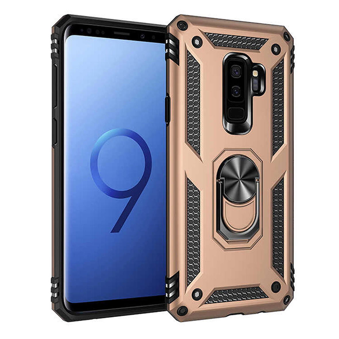 Gpack Samsung Galaxy S9 PLUS Kılıf Vega Tank Standlı Yüzüklü Mıknatıslı