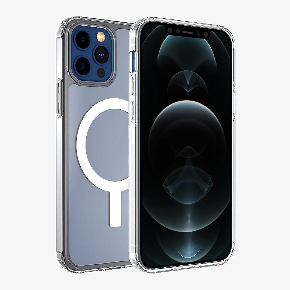 Smcase iPhone 12 Pro Kılıf Coss Wireless Destekli Hibrit Silikon  Mıknatıslı Kartlıklı Kılıf