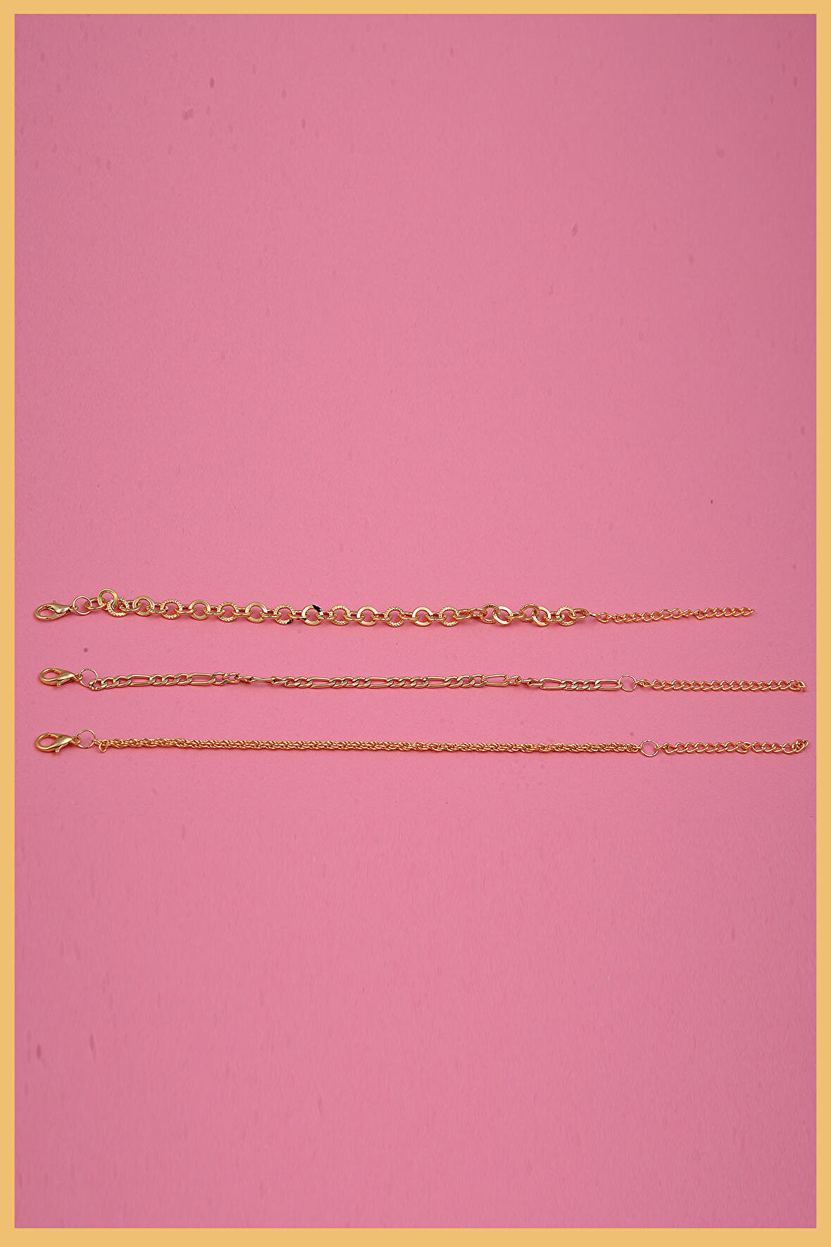 Altın Kaplama 3'lü Halkalı Bileklik Seti 