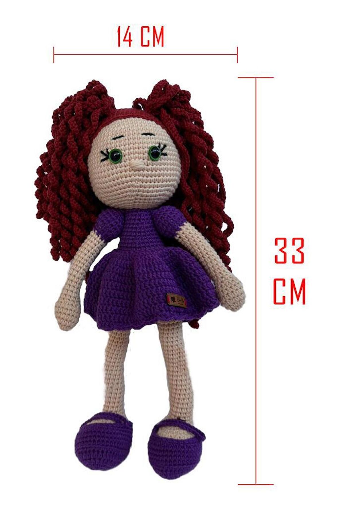 Amigurumi Organik Oyuncak-Uyku Arkadaşı -Örme Mor Bebek