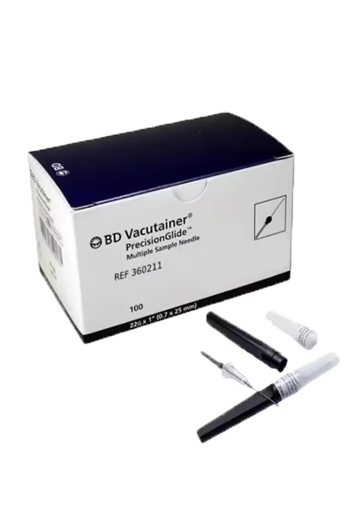 Vacutainer 22g*1.5 (0,7*38mm) Siyah Kan Alma Iğne Ucu 100 Adet