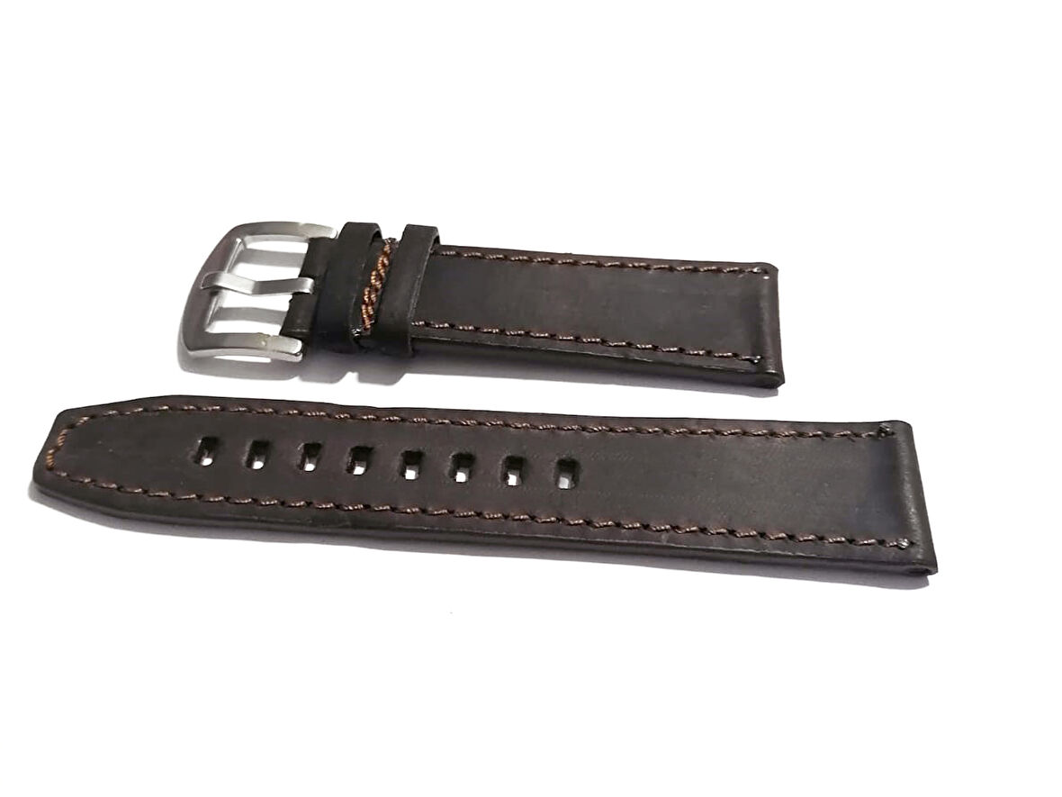 Fado&  Fosil  Uyumlu  Greyzı Deri   Saat Kordonu   22   mm   (295)