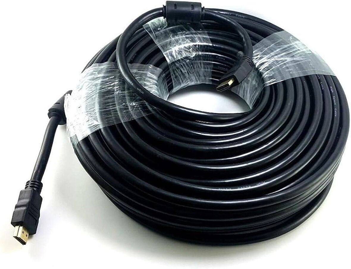 30 Metre Hdmı Altın Kaplama Gold Uç Hd Hdmı Kablo Siyah Pvc